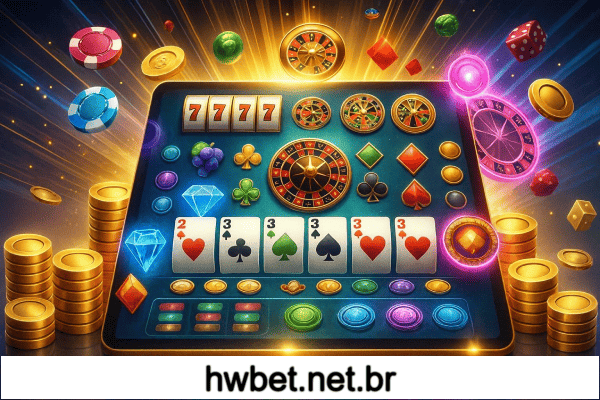 Variedade de 1.500 jogos de caça-níqueis na HWBET.